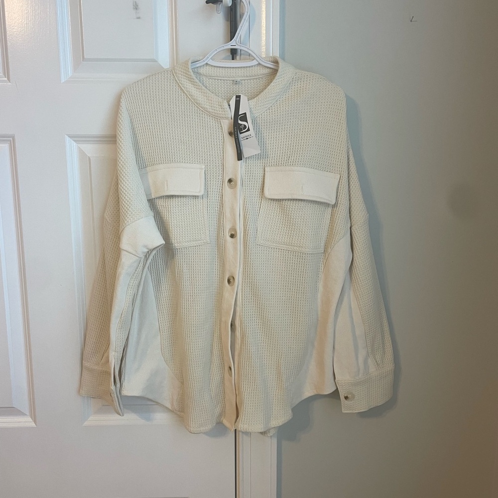 Women's Cream Button Down Shirt